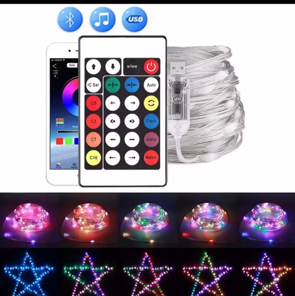 Colorful LED String Lights with Bluetooth Control - Picture 3 of 5